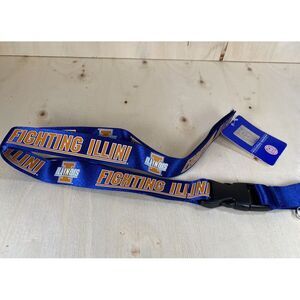 University of Illinois Fighting Illini Blue Orange Logo‎ Key Hook Lanyard NWT